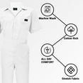 thumbnail image 5 of ACTIVE UNIFORMS Coveralls Workwear Men Short Sleeve Coveralls (White, 3X-Large Tall), 5 of 7