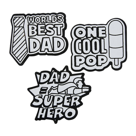 Color Your Own Father’s Day Fuzzy Magnets, Makes 12, Craft Kits, Father's Day, 12 Pieces