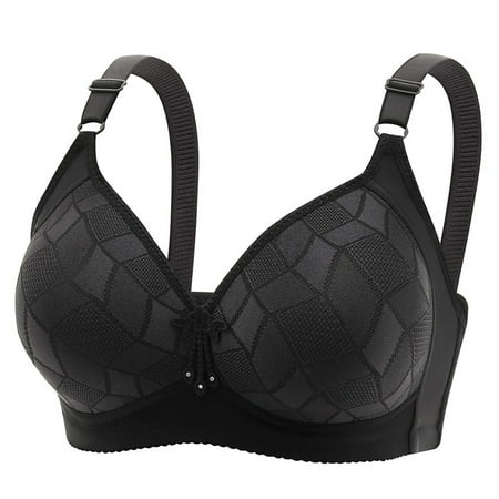 eileial Women s Underwire Bra Minimizer Lace Floral Bra Unlined Unpadded Plus Size Full Coverage Bra Black 52