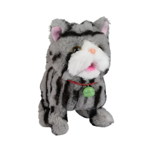 Figura de juguete interactiva de peluche, animal de compañía realista, divertida y multiusos, mascota electrónica con repetición de grabación para Gris