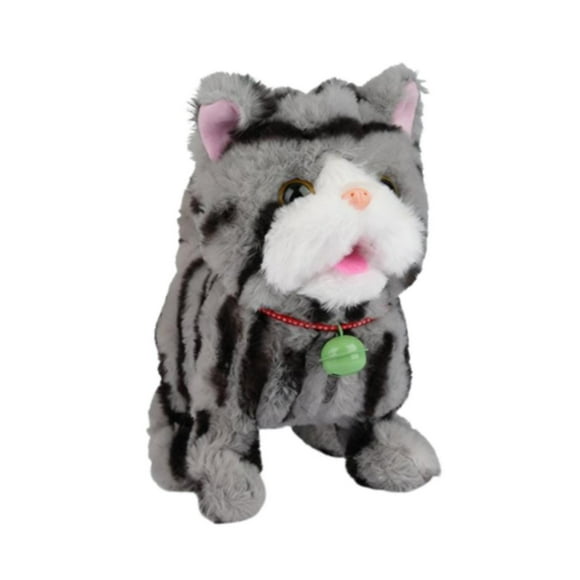 Figura de juguete interactiva de peluche con repetición de grabación, educativa, vívida, multiusos, electrónica, mascota de compañía para niños Gris