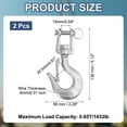 thumbnail image 2 of Uxcell 5/16" Clevis Slip Hook, 2 Pack 304 Stainless Steel Clevis Chain Grab Hook 1433lb Capacity Heavy Duty Safety Chain Hooks with Safety Latch for Trailer Truck Transport, 2 of 6