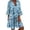 AA-Blue1620, variant on XIAONU Tiered Loose Fit Mini Dress for women Turn Down Collar Three Quarter Bell Sleeve Daily Summer Short Tunic Dress
