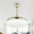 thumbnail image 1 of 36W Indoor Gold Led Retractable Modern Ceiling Fan with Remote Control, 1 of 8