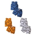 thumbnail image 7 of BULLPIANO Baby Boy Shorts Clothes Toddler Dinosaur Print Vest Tops Elastic Shorts 2Pcs Summer Outfit Set, 12-18M, 7 of 7