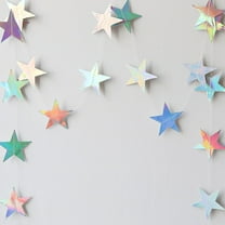 UPOUART Assorted Color Star Garland Banner Paper Hanging Decor for Festival and Wedding Celebrations