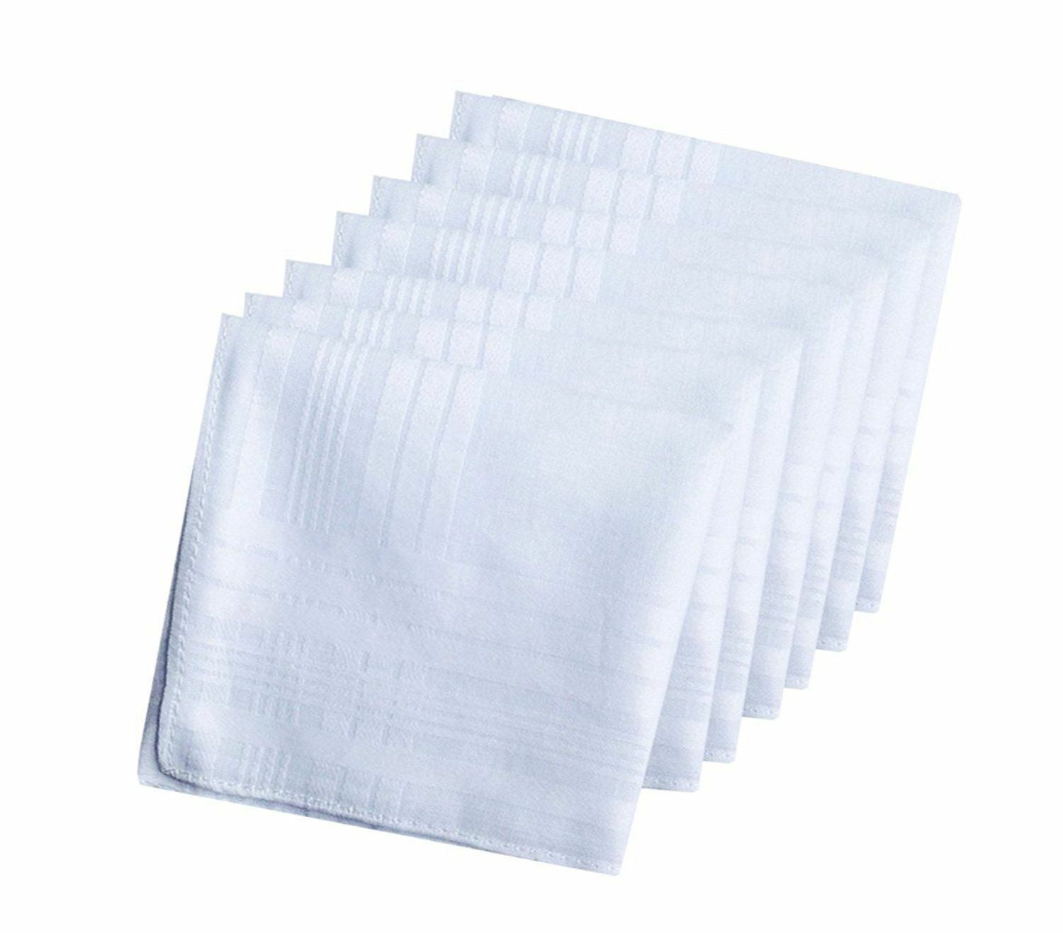 12 Pcs White Cotton Men Handkerchiefs Hanky Pocket Square Hankie Lot