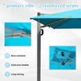 thumbnail image 6 of 9'x 11' Offset Cantilever Patio Umbrella, 360° Rotation Rectangle Market Umbrella with 5-Position Tilt, 2-Tier Outdoor Table Umbrella with 9 Sturdy Ribs for Backyard, Pool, Blue (No Base), 6 of 9