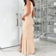 thumbnail image 4 of Gibobby Vestidos largos de fiesta Vestido elegante con cinturón de noche y hombros descubiertos para mujer, vestido de fiesta festivo con detalle de abertura atada(Beige,XL), 4 of 5