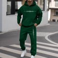 thumbnail image 5 of Men's Casual Personalized Printed Long-sleeved Hooded Sweatshirt and Sweatpants Two-piece Set, Fleece-Lined for Winter Sports and Casual Activities,Green,3XL, 5 of 5