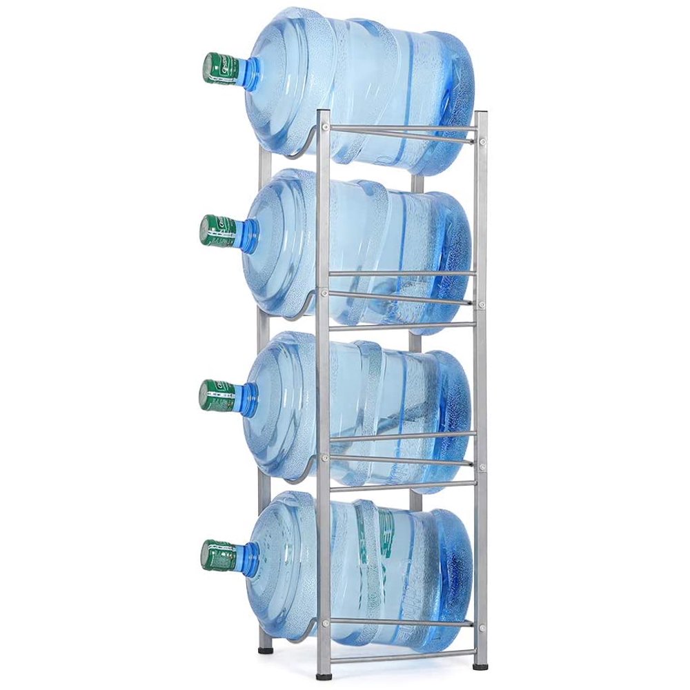 4 Tier Silver Water Cooler Jug Rack, 5 Gallon Water Jug Holder Heavy Duty Storage Rack Walmart