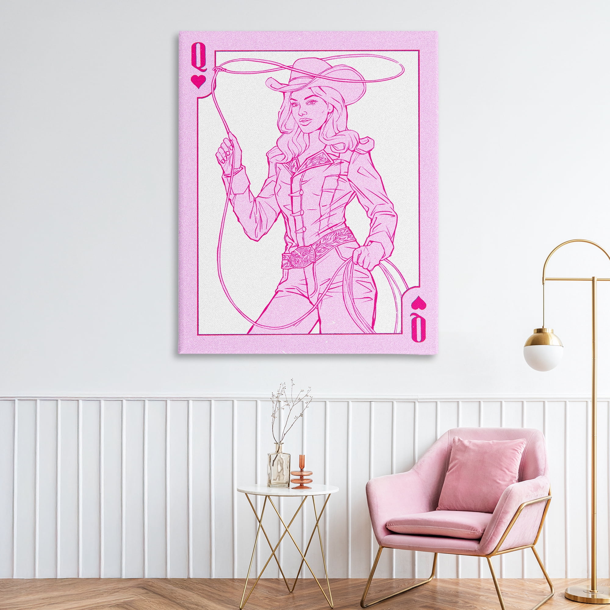 Stupell Industries Cowgirl Queen of Hearts Canvas Wall Art, design by Ziwei Li