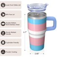 thumbnail image 3 of 20oz Insulated Double Wall Tumbler with Handle and Straw, Geometric Stainless Steel Travel Coffee Mug Leak-Proof Lid, 3 of 5