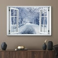 thumbnail image 2 of wall26 Canvas Print Wall Art Window View Snowy Winter Wonderland Forest Trail Wilderness Nature Photography Realism Scenic Landscape Colorful Multicolor for Living Room, Bedroom, Office - 32"x48, 2 of 5