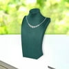 Velvet Necklace Jewelry Display Model Bust Stand Organizer for Fair Showcase 20cm Dark Green