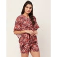 thumbnail image 3 of Moomaya Sleepwear, Printed Kaftan With Shorts Set, Rayon Nightwear 2 Pc Loungewear, 3 of 9
