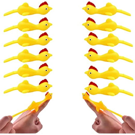 Xizioo Slingshot Chicken Rubber Chicken Set - 12 Piece Flick Chicken Novelty Gifts, Fun Flying ...