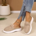 thumbnail image 4 of Women's 2026 Summer Loafers Solid Color Closed Toe Backless Mules Soft Sole Lightweight Cushioned Orthopedic Arch Support Wide Toe Box Comfort Walking Daily Footwear Khaki 36, 4 of 9