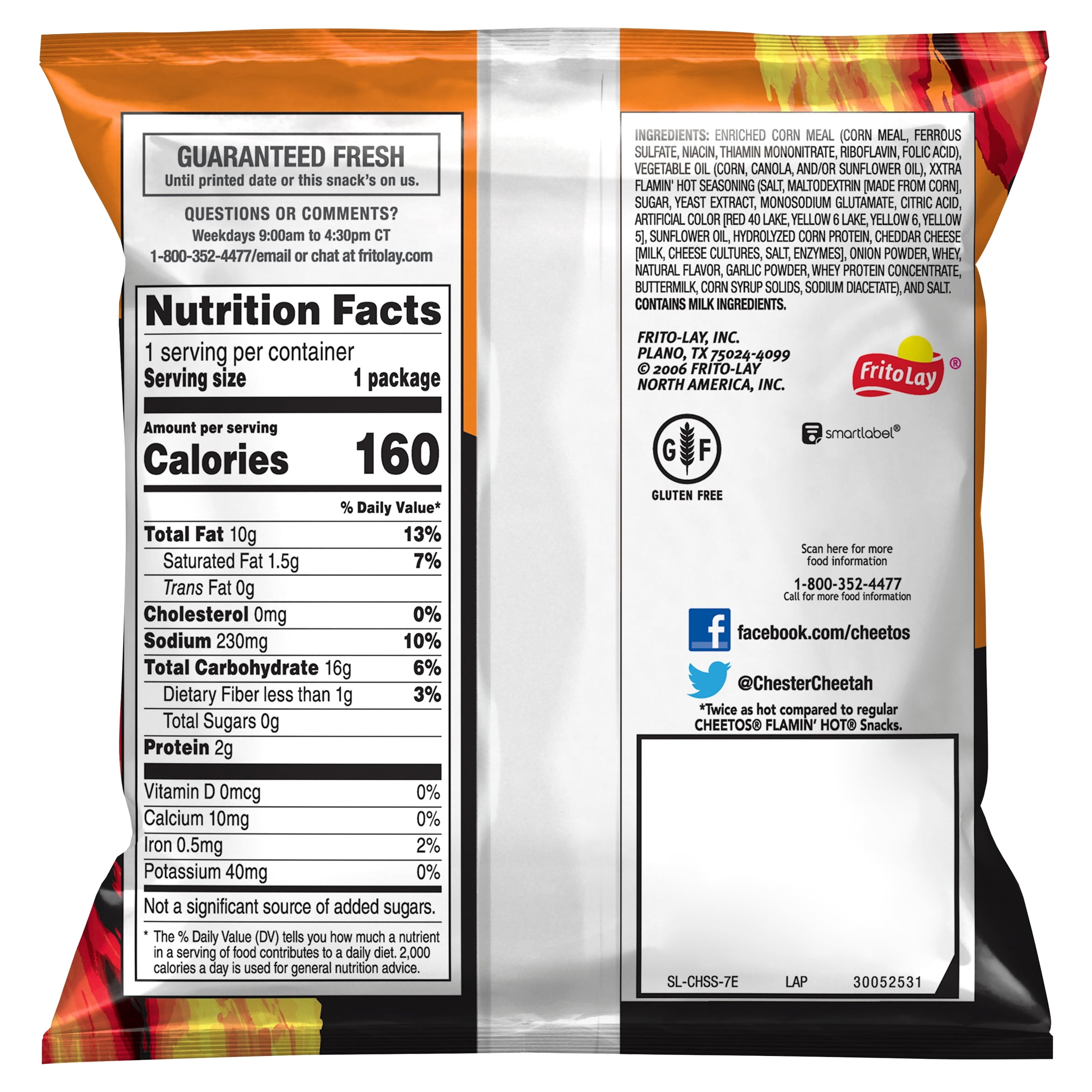 Cheetos Crunchy Xxtra Flamin' Hot Cheese Flavored Snack Chips, 1 Ounce Bag Single Pack