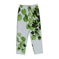 thumbnail image 4 of Naloa Watercolor Green Leaves Print Women’s Ultra-Soft Comfy Pajama Lounge Pants with Pockets & Drawstring, 4 of 8