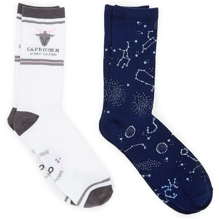 

2-Pair Capricorn Zodiac Sign Crew Socks Casual Socks Unisex Womens & Mens One Size