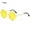 Yellow, variant on Retro Hippie Party Women Men Metal Sunglasses Circle Glasses Round Sunglasses Eyewear BLUE