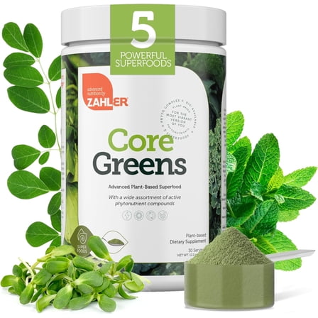 Zahler Core Greens Powder, 30 Servings – Superfood Nutrition Mix with Spirulina & Chlorophyll – Supports Energy, Detox & Daily Wellness