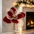 thumbnail image 4 of Torqee Artificial Poinsettia Flowers,Christmas Fake Floral Stems with Velvet Petals,Red Berry Winter Holiday Wedding Home Decor,Burgundy,8.7x8.7in, 4 of 4