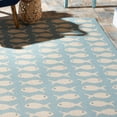 thumbnail image 4 of SAFAVIEH Courtyard Tranter Fishes Indoor/Outdoor Area Rug, Aqua/Beige, 2' x 3'7", 4 of 6