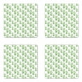 thumbnail image 1 of Watercolor Flowers Coaster Set of 4, Cactus Plants Exotic Climate Botanical Branches Mother Nature, Square Hardboard Gloss Coasters, Standard Size, Fern Green Pink, by Ambesonne, 1 of 2