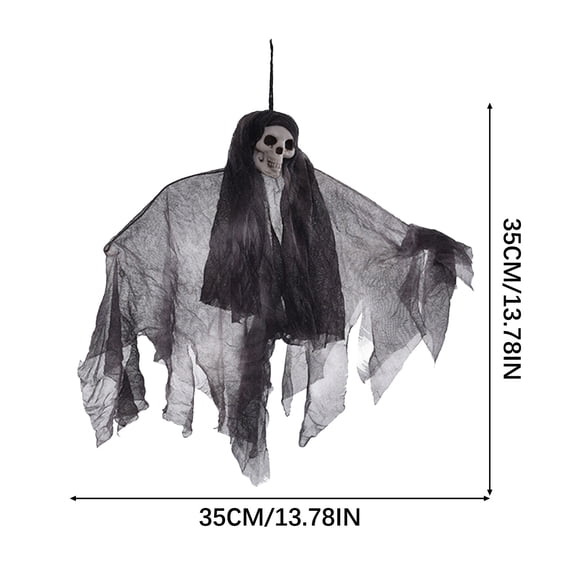 Zatoumnr Ghost Festival Skull Head Cloth Small Hanging Ghost Halloween Ghost House Room Decoration Props Scene Layout Hanging Door Hanging Decoration Fall Holiday Supplies Decor