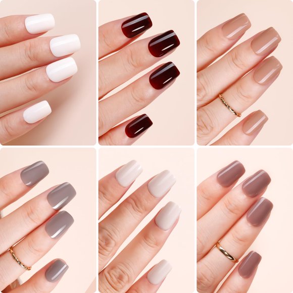 Kit de uñas Makartt Short Deep Neutrals Coffin 144P