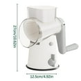 thumbnail image 2 of Vadktai Rotary Cheese Grater Shredder, Multifunction 5 in 1 Kitchen Manual Speed Round Mandolin Food Slicer Vegetable Shooter Potato Grinder for Nut, Carrot, Radish, Cucumber, White, 2 of 5