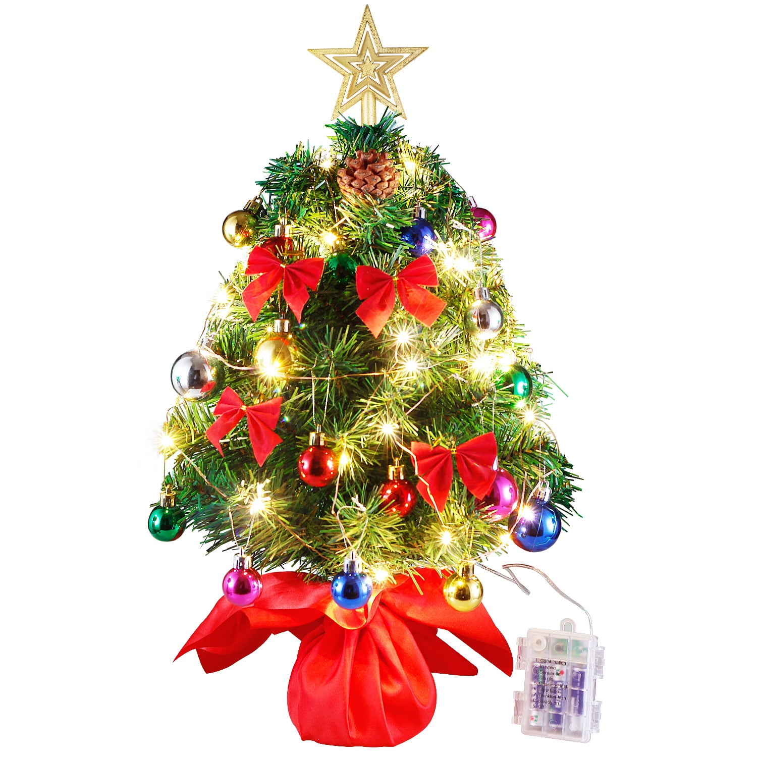 10-30cm Simulation Mini Christmas Tree Ornament Home Xmas New Year Desktop Decor 