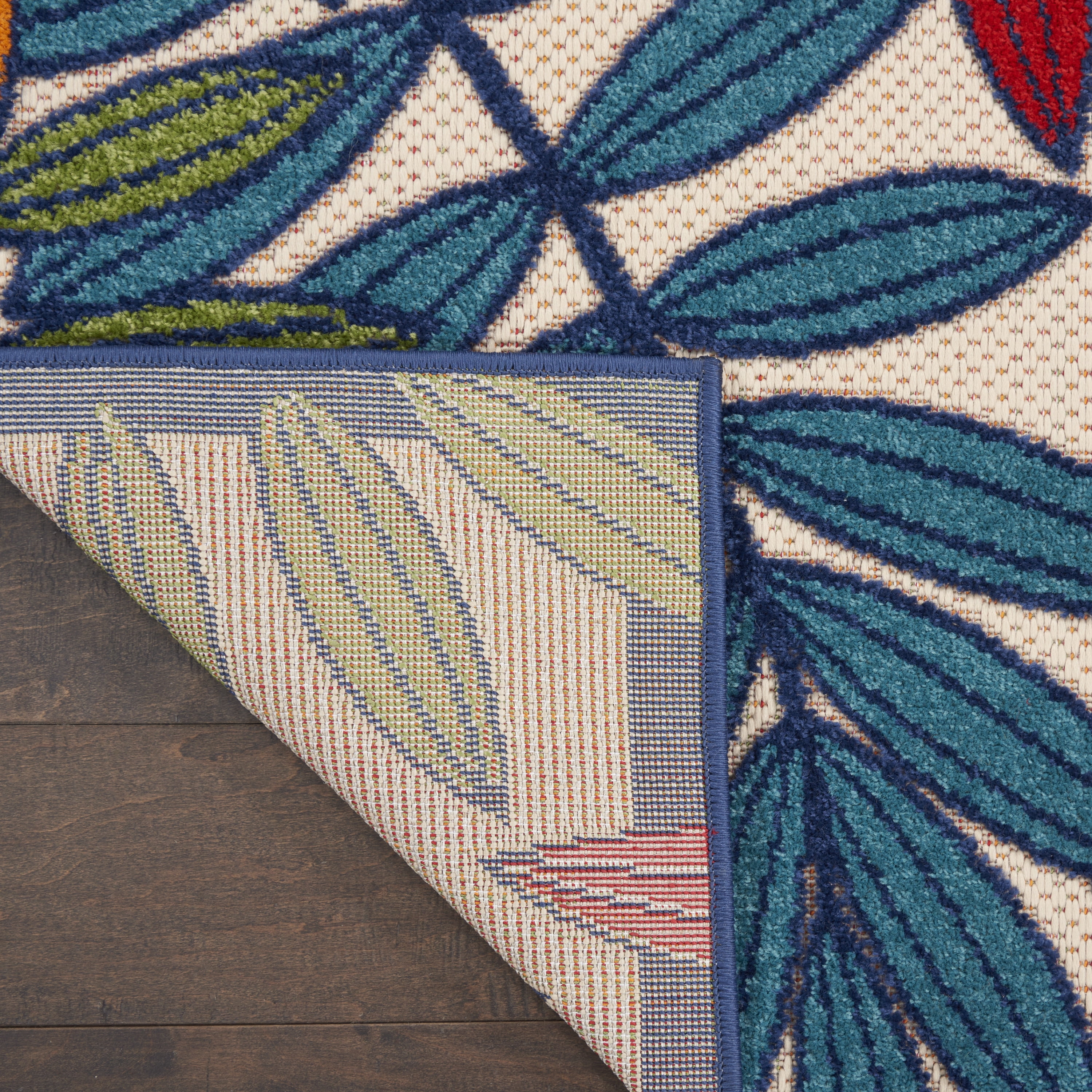 Nourison Aloha Indoor/Outdoor Tropical Botanical Multicolor 2'3" x 8' Area Rug, (8' x Runner)