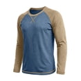 thumbnail image 5 of WIZUTIZ Men's Long Sleeve T-Shirt Color Block Raglan Sleeve Pullover Round Neck Stretchy Casual Top Polyester Viscose Spandex for Daily Outdoor Sports Wear Mens Fashion, 5 of 7