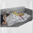 thumbnail image 6 of Cartoon Soft Flannel Fleece Throw Blanket, Kids Fat Little Fish Character Holds Happy Phrase Flag Humor Animal Design, Cozy Plush for Indoor and Outdoor Use, 50" x 70", Multicolor, by Ambesonne, 6 of 6