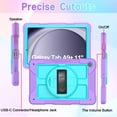thumbnail image 3 of AVAWO Case for Samsung Galaxy Tab A9+ Plus 11 Inch 2024 with 360° Swivel Handle Strap Cover with Lanyard,Purple+Teal, 3 of 9