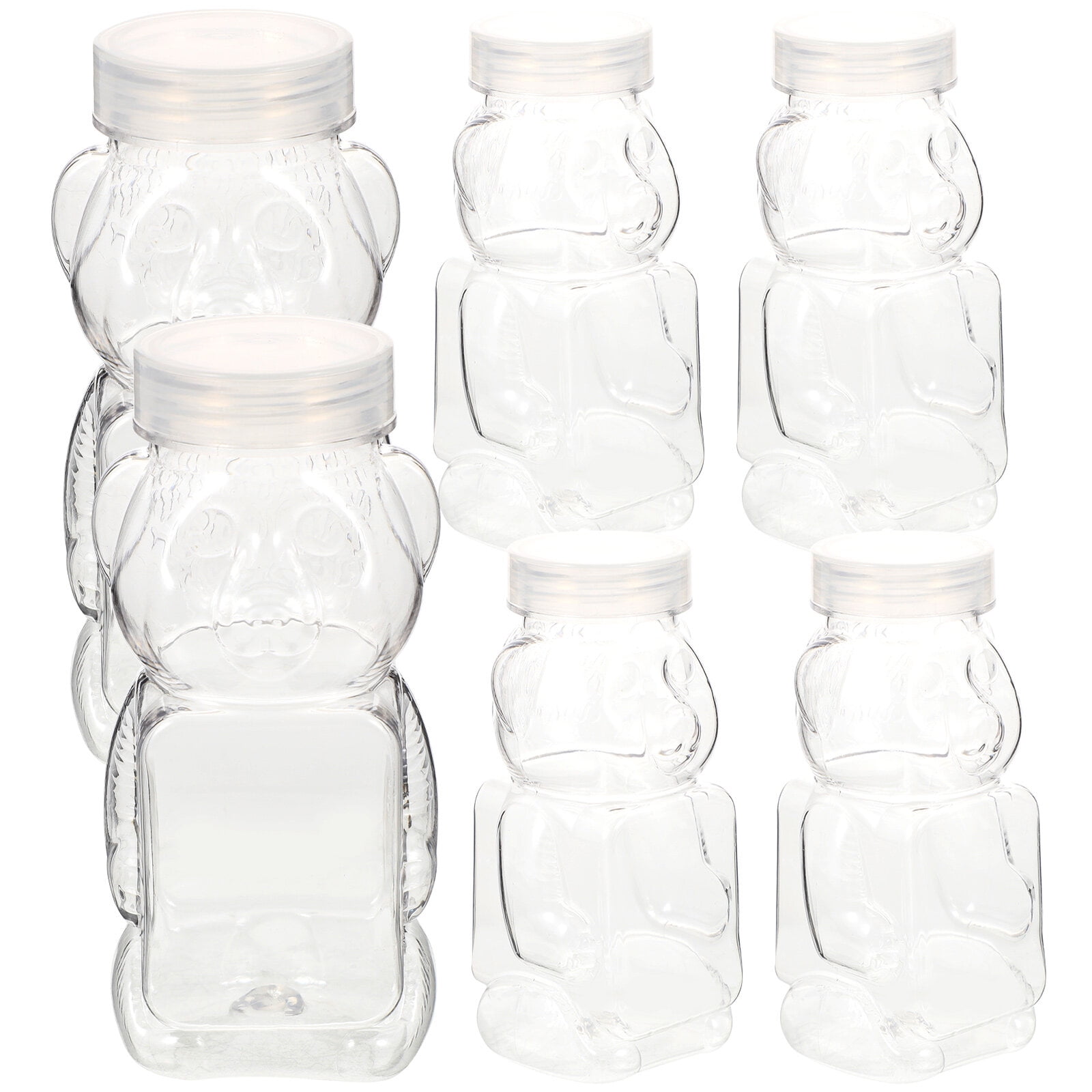 NUOLUX 6pcs Bear Shape Honey Bottle Candy Storage Bottle Transparent
