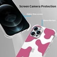 thumbnail image 2 of Compatible with iPhone 12 Pro Max Phone Case for Women, Transparent Shell Four Corner Protection Edge with Cute Cow Print Design, Lens Edge Raised Protection for iPhone 12 Pro Max 6.7"-Pink, 2 of 7