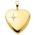 thumbnail image 2 of 14K Yellow Gold Heart With Cubic Zirconia CZ-Accent Locket Charm Pendant with 1.2mm Singapore Chain Necklace - 16", 2 of 3