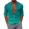 thumbnail image 1 of Camisas s Para Hombre Slim Fit Hombres Casual Manga larga Otoño Invierno 3D Impreso Camisas Top Blusa Camisas (Sky Blue, M), 1 of 5
