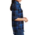 thumbnail image 5 of Mafoose Flannel Shirts For Women Plaid Jackets Long Sleeve Button Down Royal/ Black X-Small, 5 of 6