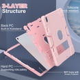 thumbnail image 5 of Dteck Case for iPad Air 13 inch 2025/2024,Shockproof Silicone + PC 3-Layer Protection Kickstand Case Heavy Duty Cover for iPad Air 13-in. M3/M2,Rosegold, 5 of 7