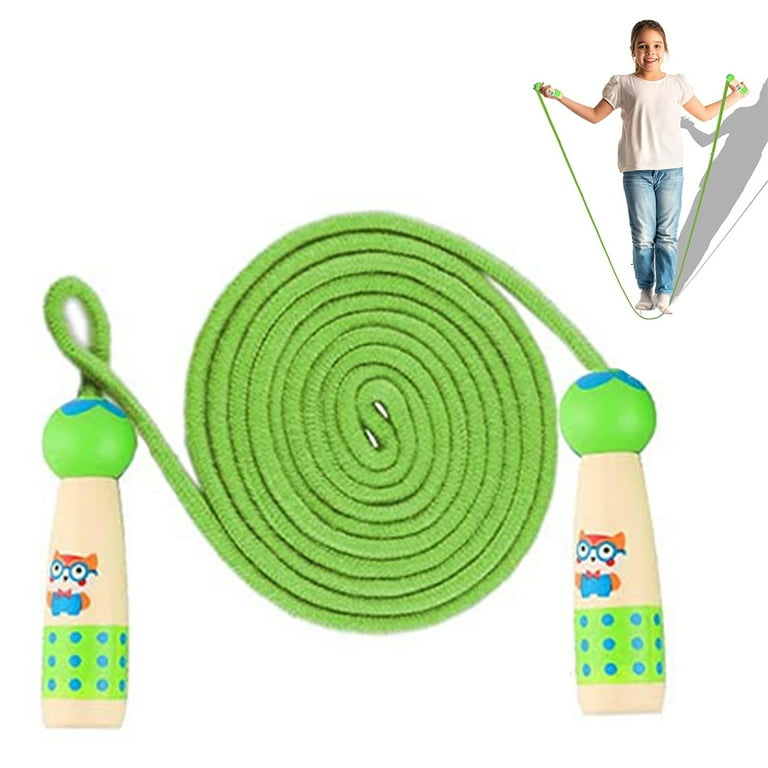 Jump Rope Kids Skipping Rope Toy Adjustable Wooden Handle,Fitness Skipping  Rope Best Toy for Boys and Girls Training/Exercise/Outdoor Activity Gym