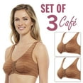 thumbnail image 1 of Carole Martin Full-Freedom Comfort Bra Wireless Front Closure Style 7218 Set of 3-CafÃ© 44, 1 of 4