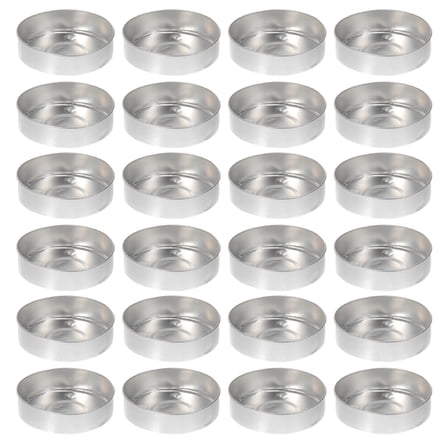 BESTYASH 50PCS Tealight Candle Holder Tin for Scented Candle Supplies Silver Storage Special Events