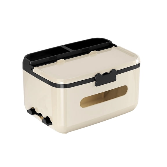 Dvumao 2-in-1 Tissue Box Holder with Remote Control Organizer, Modern Desktop Storage Tray for Living Room, Bedroom & Office
