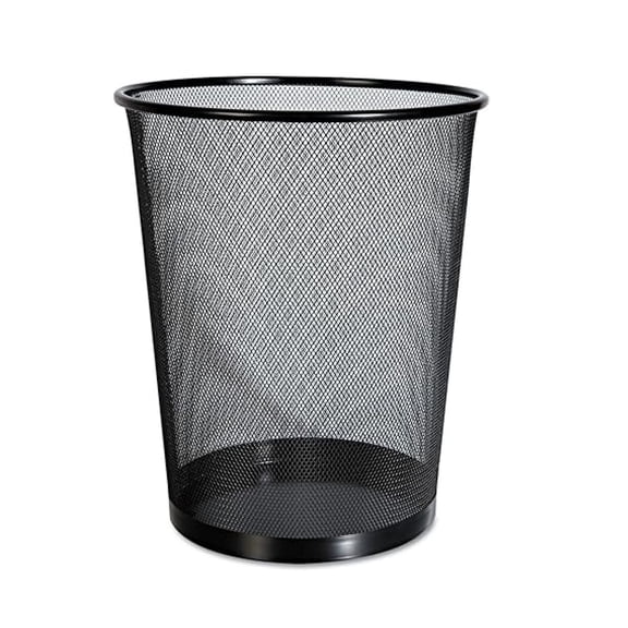 BNHHYYNB Mesh Wastebasket 18 Quart - Black Steel Trash Can for Office, Home, Kitchen - Durable Metal Desk Bin with Carry Handle - Modern Round Waste Container