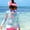 czb# Blue244, variant on CUZIBR Toddler Kids Girls Swimsuit Sets Flower Print Long Sleeve Crewneck Top Shirts And Elastic Waist Ruffles Bottoms Swimwear Rash Guard Upf 50 Sun Protection Bathing Suit,Pink,7-8 Years